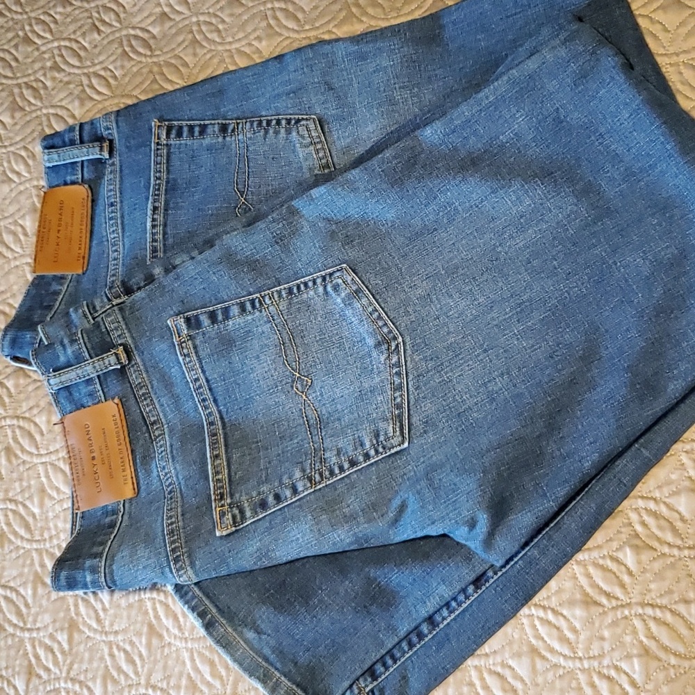 2 Pair Mens Lucky Brand 221 Straight 32/30 Jeans